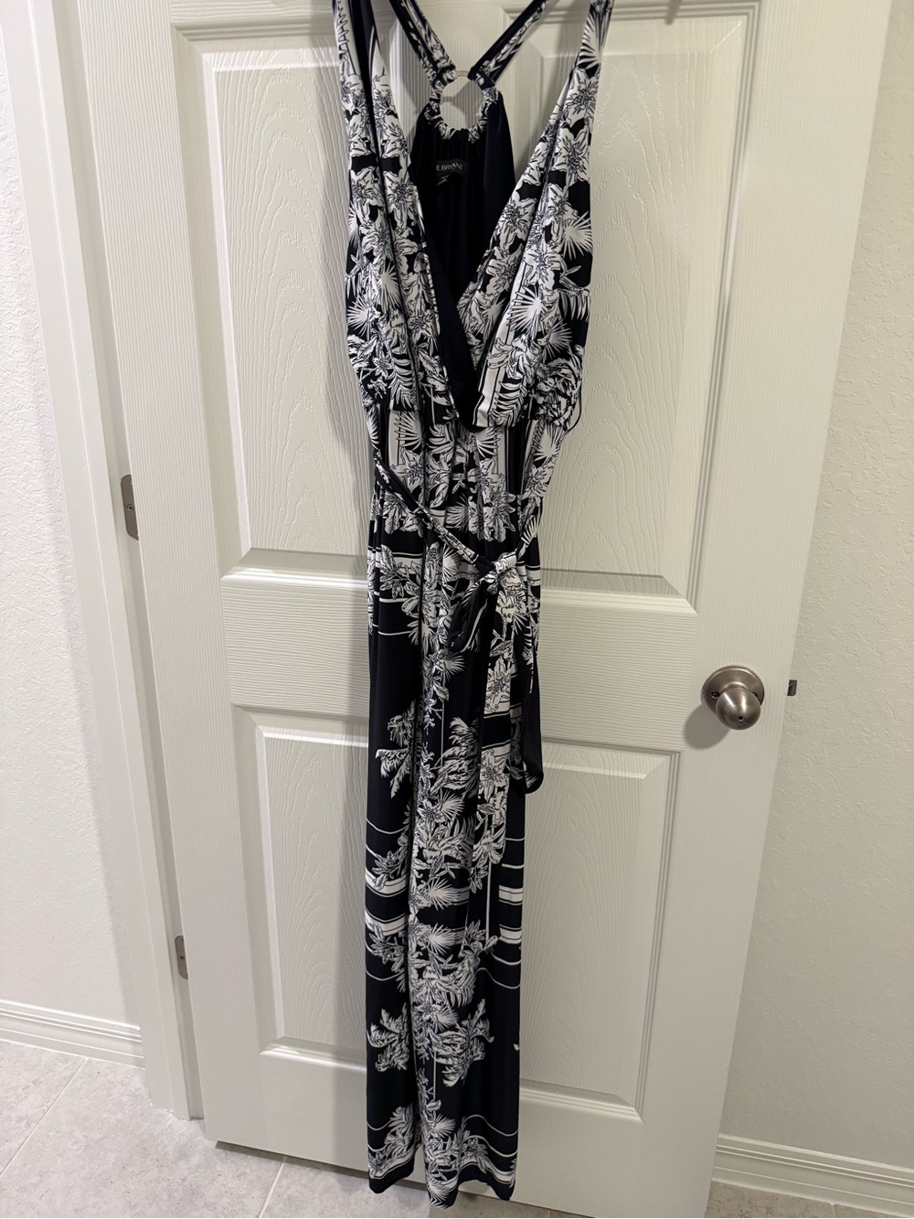 Black & White Tropical Print jumpsuit